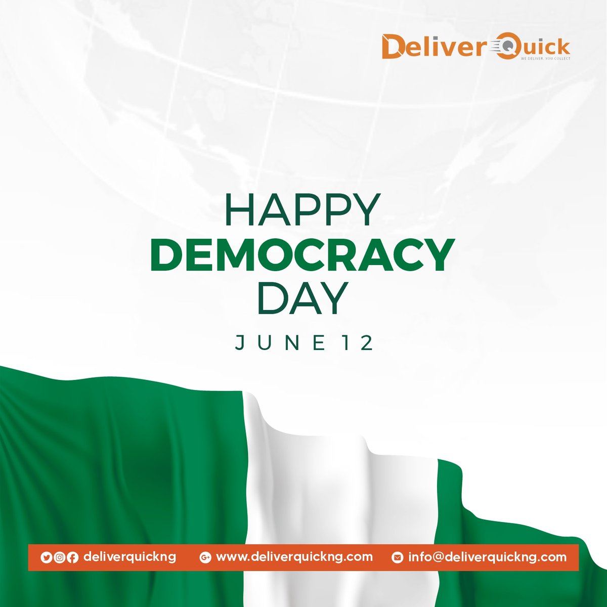 deliverquickng's tweet photo. Where you see wrong or disparity or foul play, stand up because this is your nation. This is your Democracy. Make it. Ensure it. Pass it on. Respect the importance of Democracy. 
Happy democracy day 🇳🇬🇳🇬🇳🇬

#june12 #democracyday  #deliveryservices #lagoslogisticscompany https://t.co/IIyCauAB5I