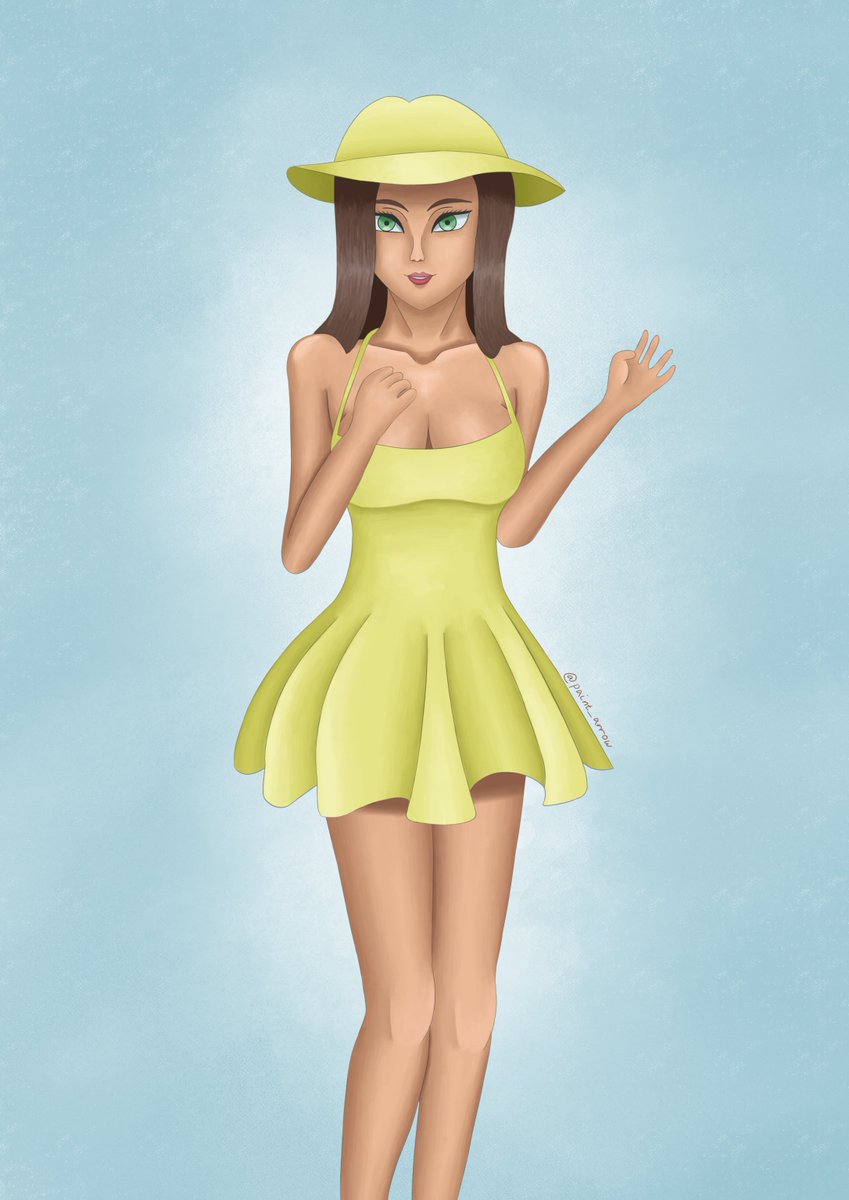 paint_arrow's tweet photo. Yellow Sundress #digitalpainting #digitalart #digitalartwork https://t.co/CkA73CUmIl