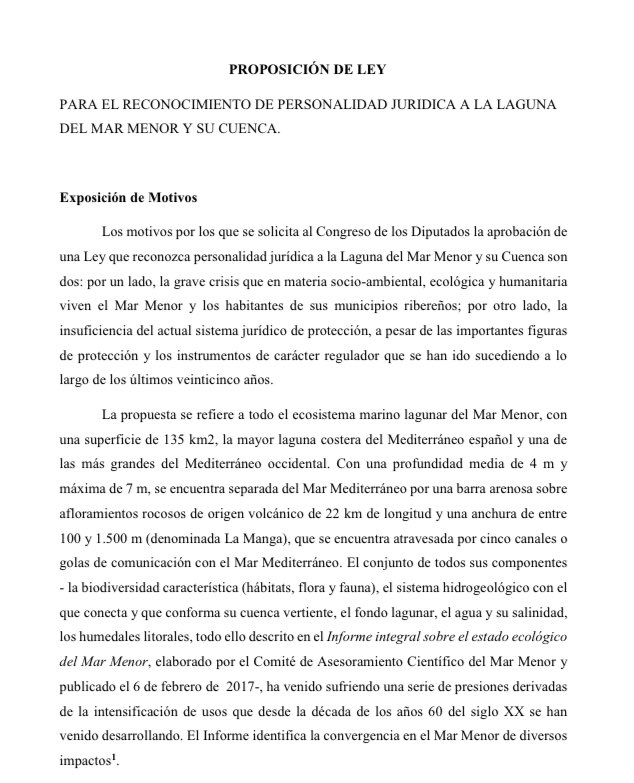 📣Sois muchos los que nos habéis pedido la Ley de la ILP Del Mar Menor. 🔚Dentro de poco se cumple el plazo de enmiendas. 👨‍👩‍👧‍👧🪧Debemos presionar para que se acelere la burocracia en mayor brevedad posible.🆘Al Mar Menor no le queda tiempo.👇🏻

drive.google.com/file/d/1b33lYw…