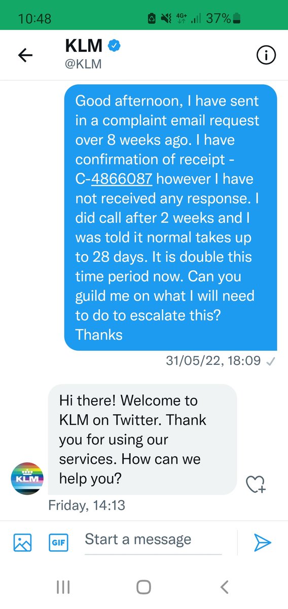OldhamOutdoors's tweet photo. @KLM_UK @KLM any chance you could reply? Over 10 weeks now 🙈 https://t.co/haSu09mNoT