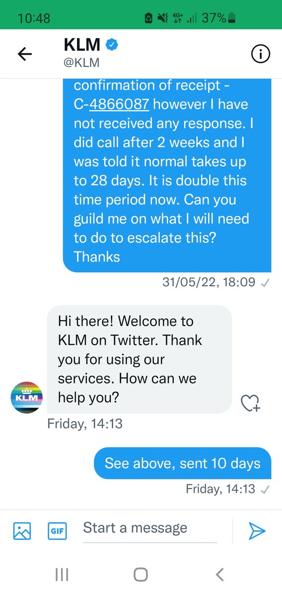 OldhamOutdoors's tweet photo. @KLM_UK @KLM any chance you could reply? Over 10 weeks now 🙈 https://t.co/haSu09mNoT