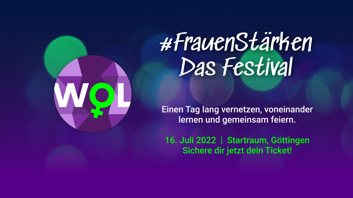 Lust #WOLlende auf dem #WOL #Festival am 16.7. in Göttingen zu treffen &amp; auf #GemeinsamMachen:
Hier sind alle Infos:
bit.ly/3mFYPGI

Freue mich sehr auf euch und einen wunderVOLLen Tag 💜💚 Endlich live und in Farbe vernetzen, austauschen, lernen und feiern!!