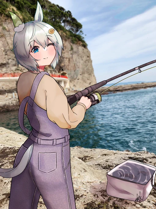 2人でトレーニングサボって釣りに来ました

 #ウマ娘
 #セイウンスカイ 
