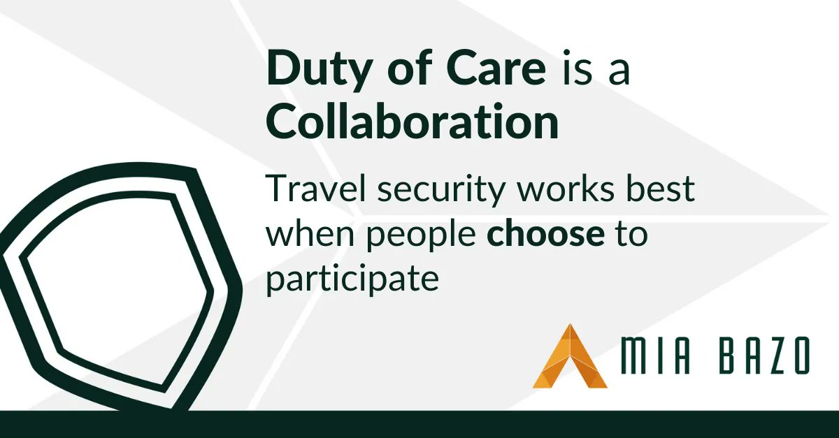 Imposing travel safety policies on people can be counter-productive; it can make them feel untrusted and resentful. Let your travellers choose their own level of participation.
miabazo.com/blogs/2022/dut…
