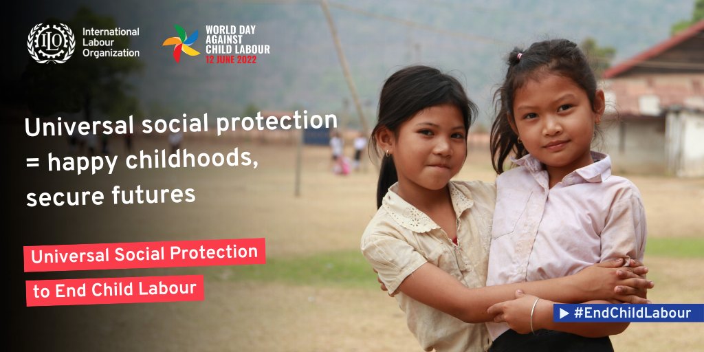 ilo's tweet image. Access to #socialprotection across the lifecycle – from child &amp;amp; unemployment benefits to pensions and health
protection – help reduce child labour.

bit.ly/WDACL-12June

#EndChildLabour