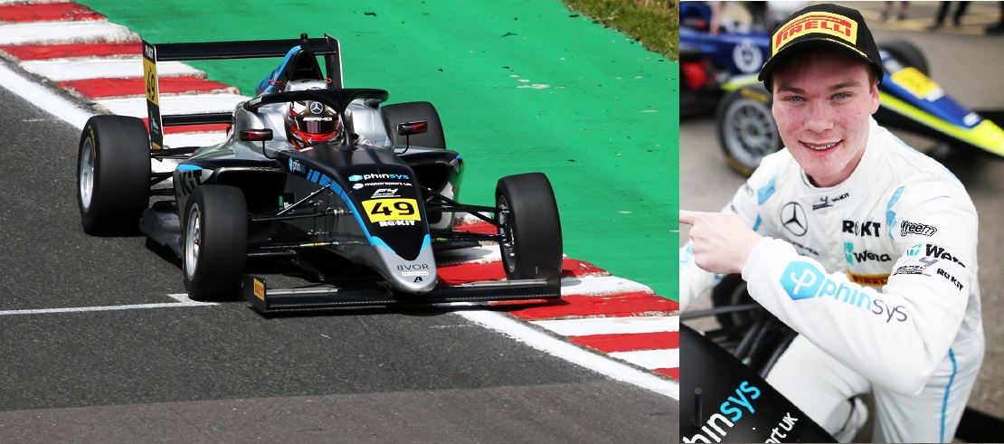 <a href="/GuinchardDaniel/">Daniel Guinchard</a> in a Tatuus F4-T021 Abarth (Argent), Won the 11th British F4 Race. (Oulton Park - England (Cheshire) - June 12, 2022).
