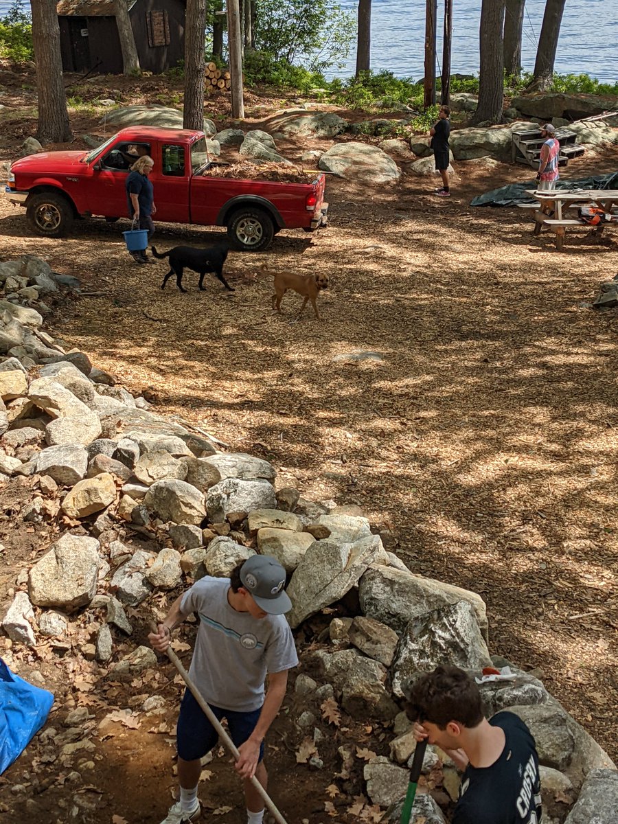 CampLawrence's tweet photo. Hard at work getting camp cleaned up. Many hands make light work...or so I've been told. If only I could remember where I heard that...
#CL2022
#Staff2Weeks https://t.co/WvvFaxf7Jb