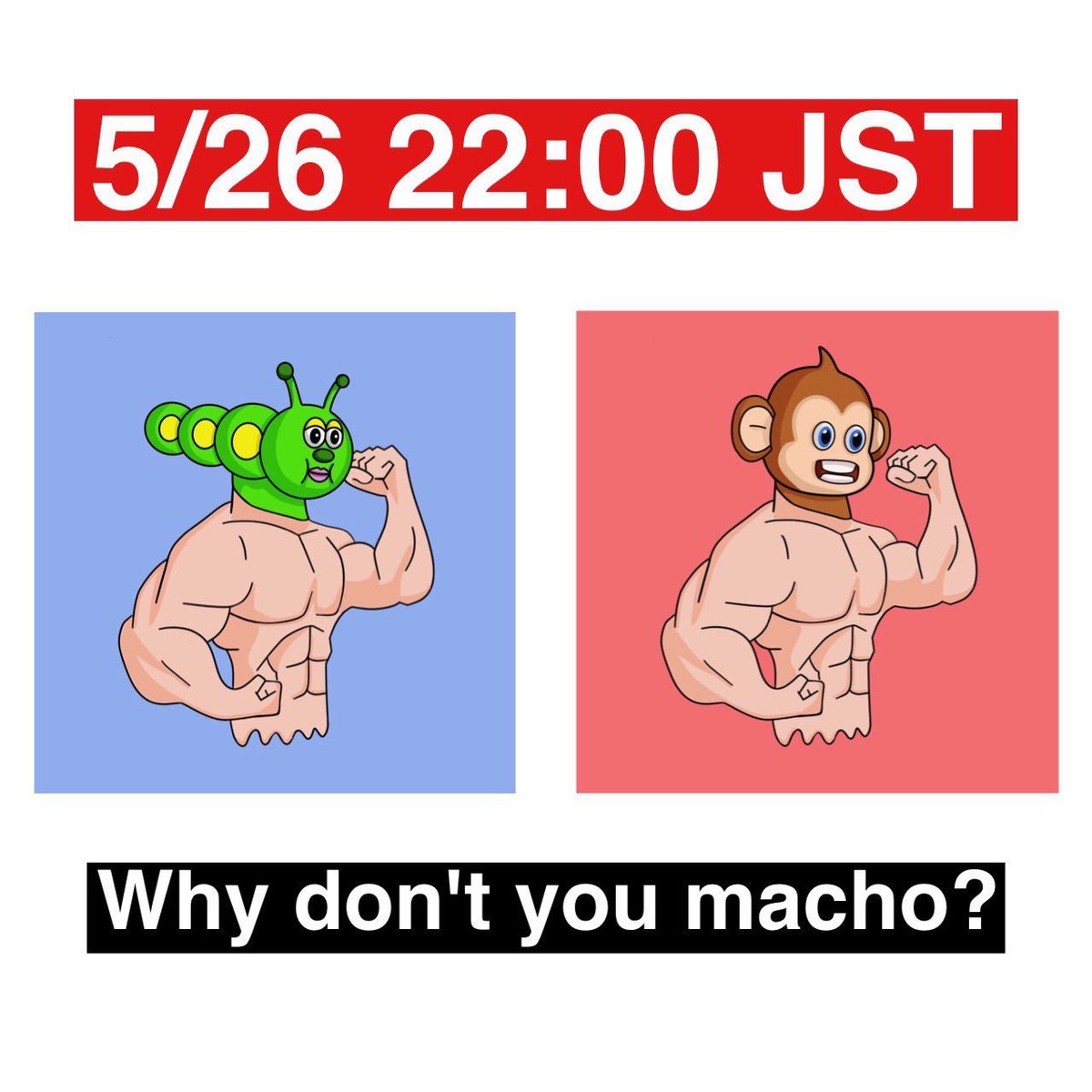 machomuscle_0's tweet photo. 💪 New Very Macho Animals 💪
・Very Macho Caterpillar
・Very Macho Monkey
【Prompt Decision Price】
0.18eth 
【Pump Up Version】
Protein 3pcs + 0.12eth
Protein 5 pieces + 0.06eth
⚠️DM me when you want to use protein. https://t.co/u8032eiDUL