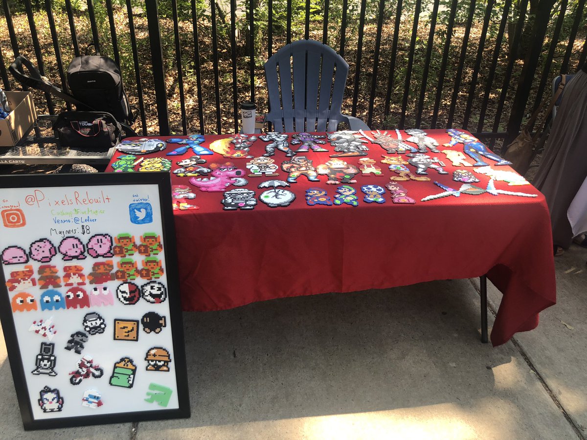 pixelsrebuilt's tweet image. Running my first table in many years here in Charlotte, NC! If you happen to be in Charlotte come on by to Common Market in Plaza Midwood! @commonmarket #perler #pixels #RETROGAMING