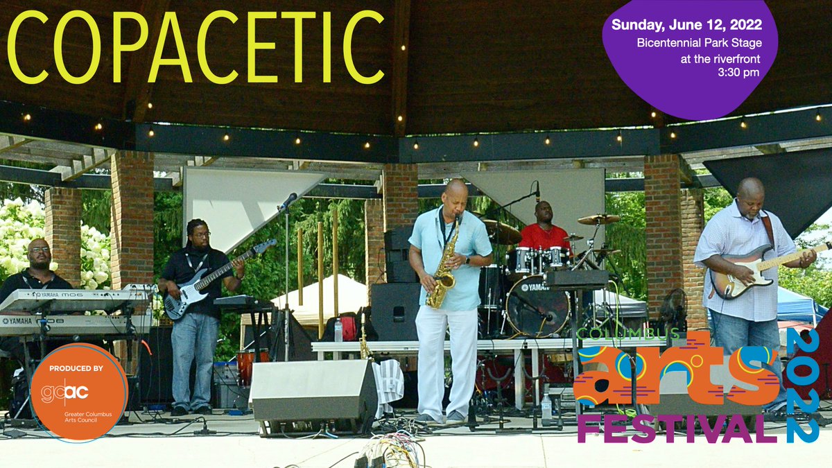 copaceticsound1's tweet photo. It's happening today at 3:30p.  Come join Copacetic as we take the Bicentennial Park stage to perform for the 2022 Columbus Arts Festival.  Hope to see you there.

#copacetic #copaceticsound #cbusartsfest #SmoothJazz #experiencecolumbus https://t.co/w0uLkW7QnQ