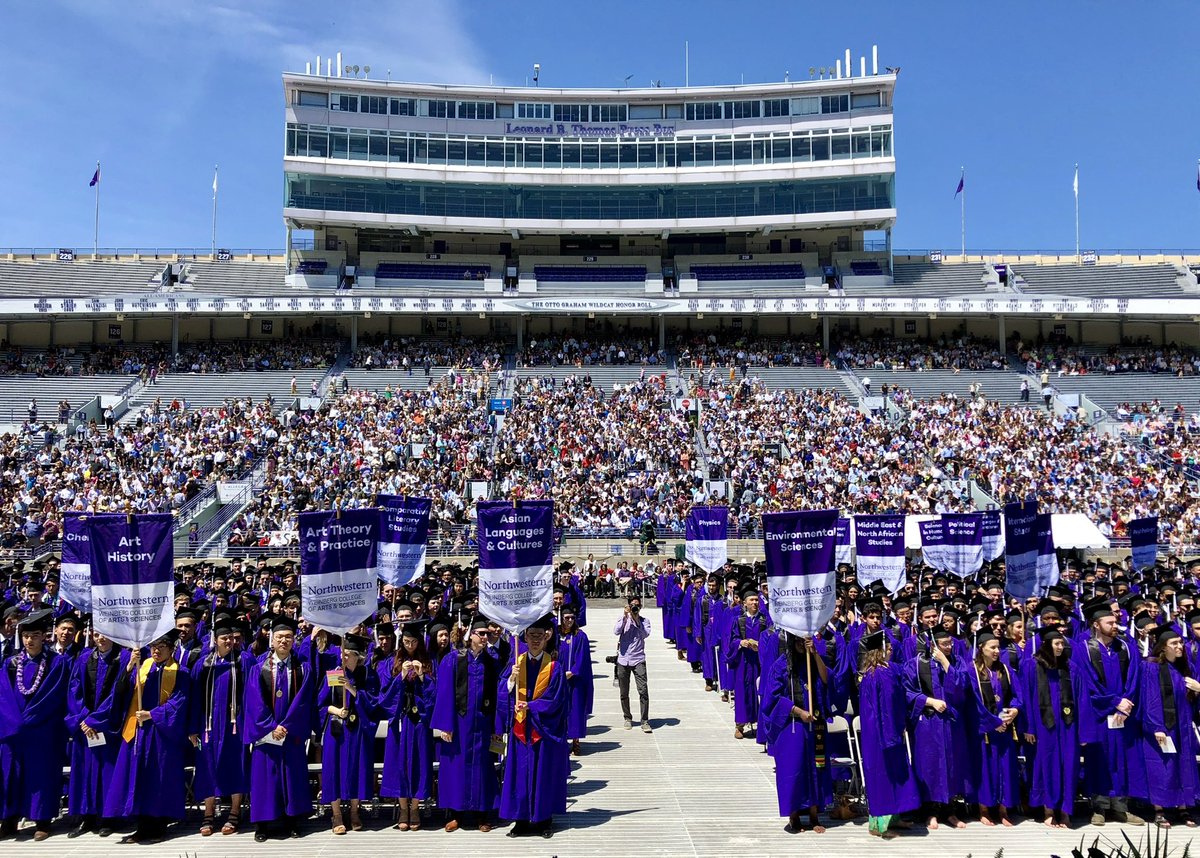 Congratulations to all the brand spanking new #NU2022 graduates who were just wrapping up high school when I got to have this view four years ago. Time flies! Good luck and #GoCats 🎓