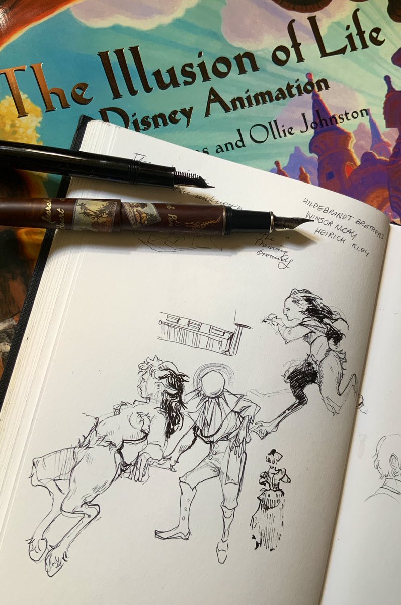 My wonderful bff @kirashion gifted me "the illusion of life: Disney animation" and I've been very inspired by it, and also by the work of Heinrich Kley, so I've been free sketching fae characters from imagination.
(+some #widomauk because they are still my favourites)