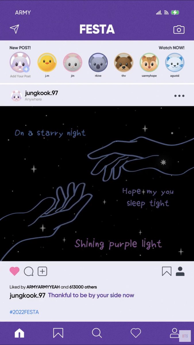 Thankful to be by your side now BTS, ARMY 💜