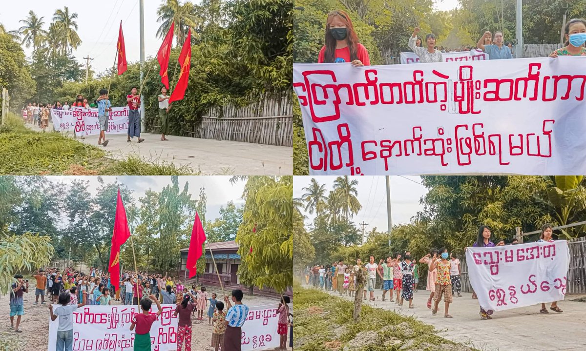 ActivistLittle's tweet photo. Anti-coup revolutionary strike in Sagaing's Yinmabin Twp, Beinwechaung Vlg.

#2022Jun12Coup #WarCrimesOfJunta #WhatsHappeningInMyanmar https://t.co/4HH9QJBvZH