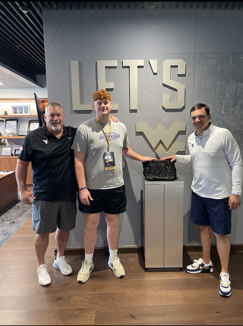 COMMITTED‼️🟡🔵 #TrustTheClimb <a href="/NealBrown_WVU/">Neal Brown</a> @CoachMooreWVU @CoachHarrellWVU @KirkBarron73