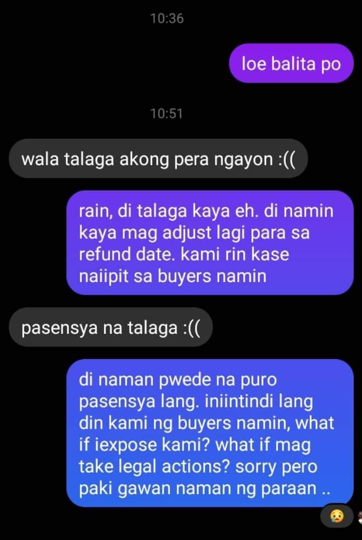 hellokulture_ph's tweet photo. today, June 12, 2022 Sunday – today ka dapat mag bibigay ng partial refund, Rain, pero puro ka lang salita. hanggang kailan ba kami mag aadjust for you? @RAINKSHOPPH paki gawan na ng paraan 'tong refund or else we will take legal actions sayo and sa shop mo. https://t.co/0Vn8KZ25gW
