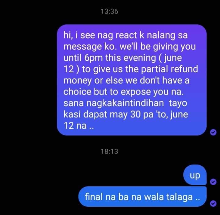 hellokulture_ph's tweet photo. today, June 12, 2022 Sunday – today ka dapat mag bibigay ng partial refund, Rain, pero puro ka lang salita. hanggang kailan ba kami mag aadjust for you? @RAINKSHOPPH paki gawan na ng paraan 'tong refund or else we will take legal actions sayo and sa shop mo. https://t.co/0Vn8KZ25gW