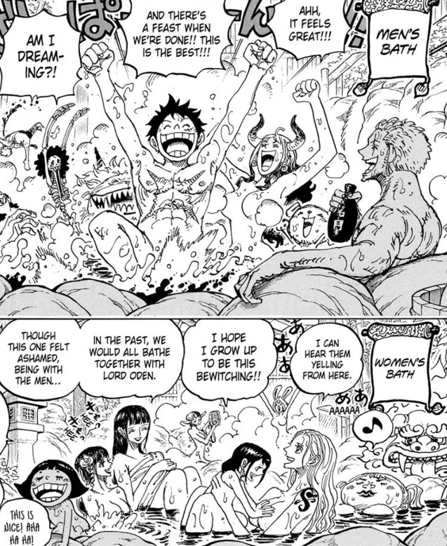 "Yamato, let's have that bath before the festival!"
"Sorry Nami, there's no mixed bathing in the castle..."
Yamato: in the men's bath
Trans he/him Yamato trans he/him Yamato trans he/him Yamato trans he/him Yamato trans he/him Yamato trans he/him Yamato
HAPPY PRIDE
#ONEPIECE1052 