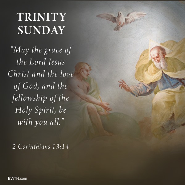 EWTN's tweet photo. Today is the Solemnity of the Most Holy Trinity. Three Divine Persons in One God. A profound mystery. What a great and awesome God we have! https://t.co/UbalixcKlN

#EWTN #Catholic #Trinity https://t.co/M5UNqPWsF0