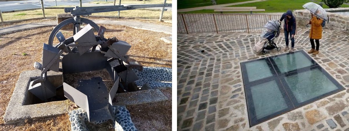 josebaasiron's tweet photo. Noria de sangre recuperada en Tafalla (izq) versus noria de sangre "rehabilitada" en la Pamplona de Navarra Suma.

La diferencia entre valorar y estimar un elemento de la antigua cultura del agua y cuando, como en el caso de Maya, percibes la arqueología solo como un problema. https://t.co/GVFWRY2r3V