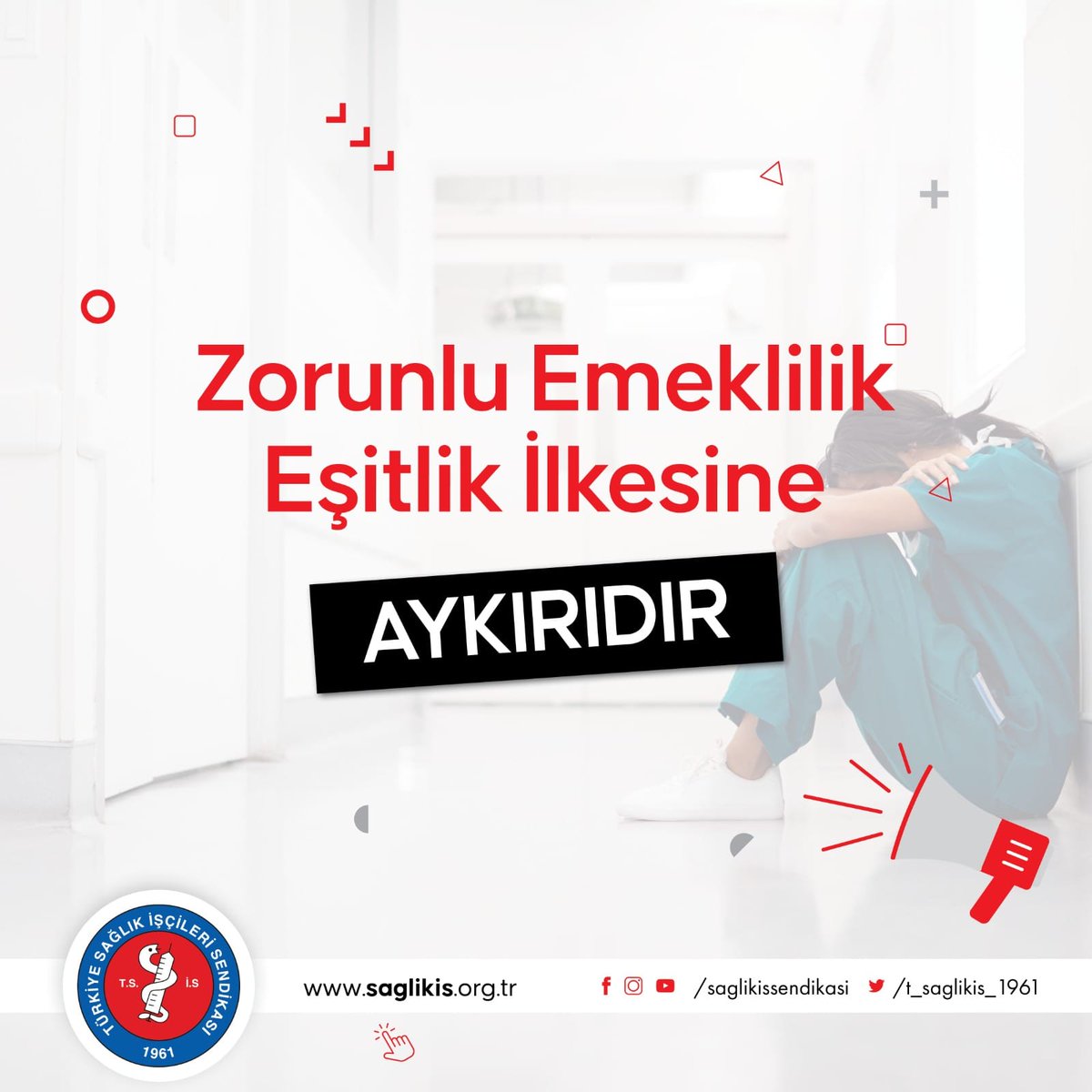 saglikiskonya's tweet photo. Zorunlu emeklilik, esitlik ilkesine aykiridir.
#ZorunluEmekliliğeHayır https://t.co/Wt7oq9gTNQ