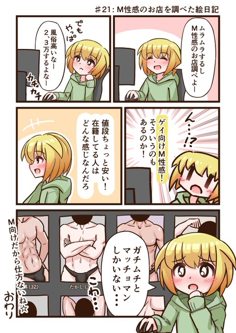 M性感のお店を調べた絵日記できた 