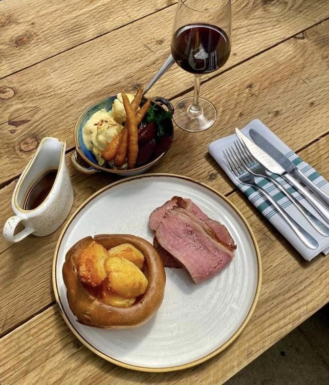 ploughathanney's tweet photo. FULLY BOOKED!! Sorry guys our beautiful roast is fully booked this week! But we have a handful of tables available later on for Father’s Day next week so don’t miss out #sundayroast #roastbeef https://t.co/CYrTjvhgnG