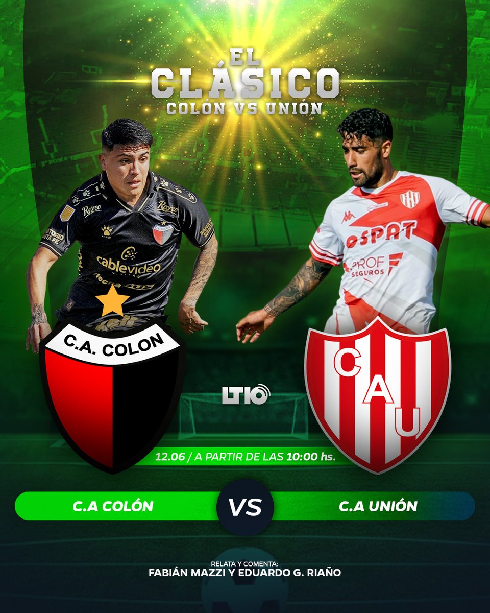 radiolt10's tweet photo. 🔴⚫ @ColonOficial y @clubaunion 🔴⚪ paralizan a la ciudad y desde las 9 vamos a estar viviendo esta nueva edición del #ClásicoSantafesino junto al equipo @diezendeportes y todo el #MultimediosUNL
Sumate desde donde estés:
AM 1020 - FM 103.5
Web: https://t.co/tqaXNvreFR https://t.co/Pr4tVGtVV0