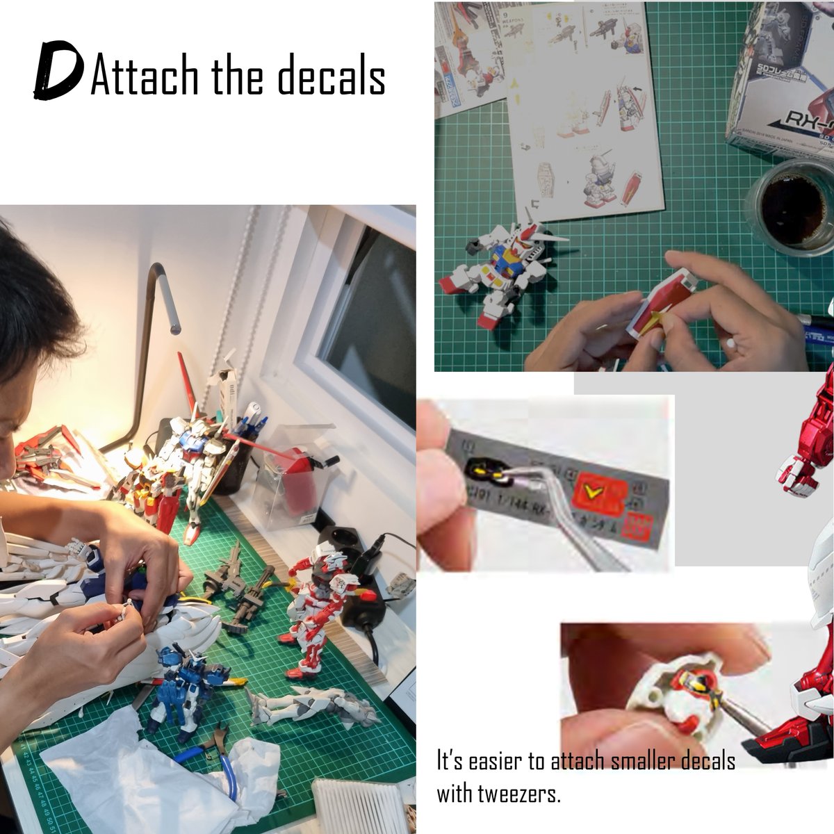 gundamind's tweet photo. It’s easier to attach smaller decals with tweezers.
#gundam #gunpla https://t.co/Z55jEJXsda