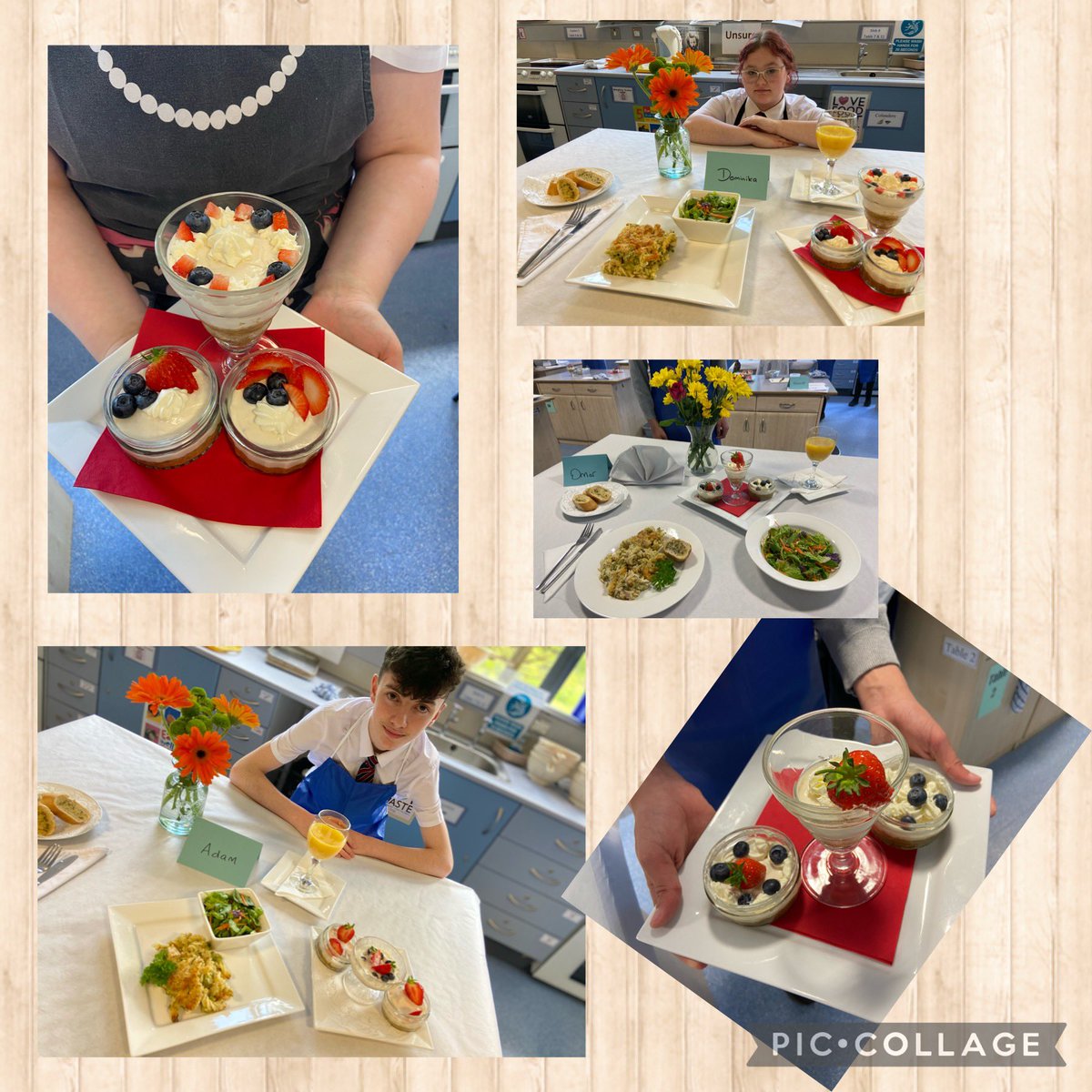 HEOIntegrated's tweet photo. The Year 11 GCSE Food &amp; Nutrition group worked incredibly hard today in their Summer practical exam to produce a fabulous two course meal of Chicken  &amp; Broccoli Pasta Bake, with side salad, followed by Strawberry Cheesecake in a Jar.@OIntegrated @KatrinaCrilly @KS4OIntegrated https://t.co/udWskYiR8f