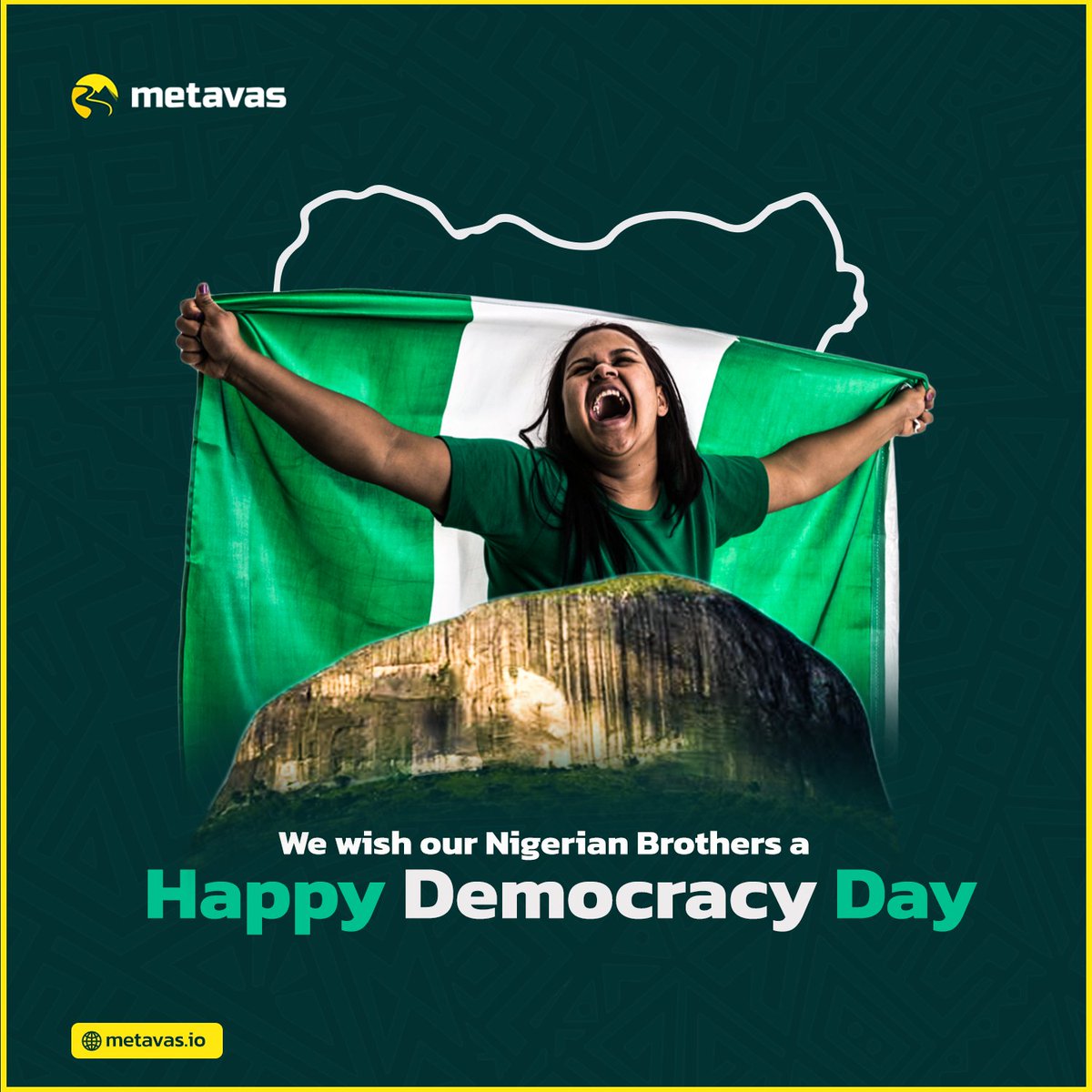 afro_meta_vas's tweet photo. We wish our Nigerian Brothers a Happy Democracy Day! 🇳🇬

#DemocracyDay #june12 https://t.co/Mg4c50FhGQ