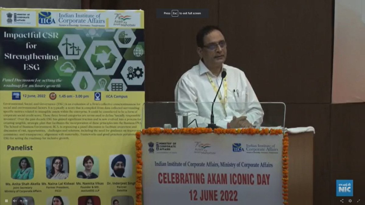 IICAOfficial's tweet photo. Shri. Manoj Pandey-JS MCA, addressed the valedictory function of the #AKAM day celebration.
#IICACelebratesAKAM #IICAIconicDay #AmritMahotsav #MCAIconicWeek https://t.co/DmpUUv6ENx