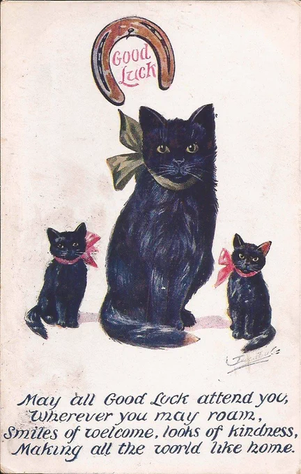 Let's repopularise sending black cat art cards for good luck 