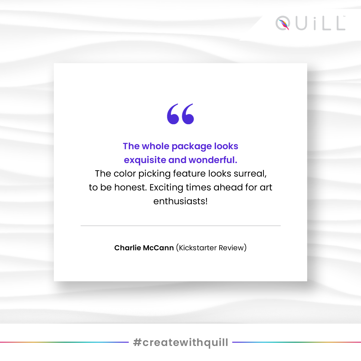 Quill is creating quite a buzz on Kickstarter with our backers being eager to get their hands on this color-picking smart stylus. Have you visited our Kickstarter page yet and pledged towards your own Quill bundle?

Visit - kickstarter.com/projects/tooli…

#quill #qube #art #nft #digital