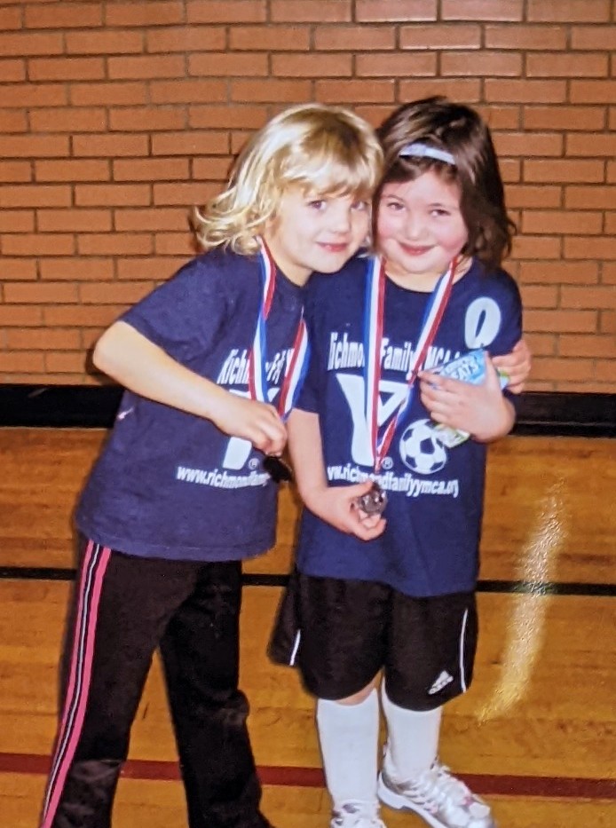 Love seeing high school seniors pictures from their YMCA sport days. What sport did you play at the YMCA? 
Pictured are Mary Alice Zaleski and Ashley Clark.