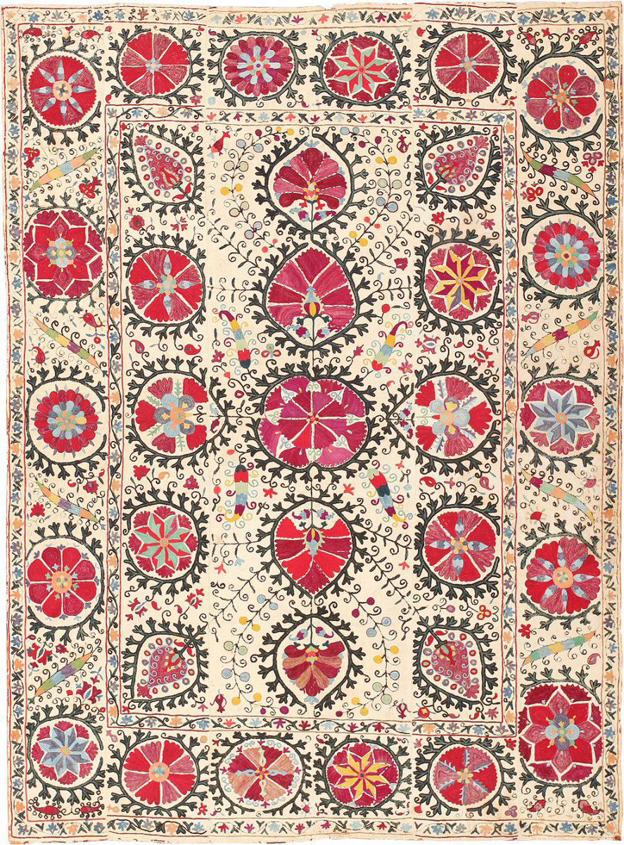 Antique Suzani embroidery from Uzbekistan, 19th century #WomensArt