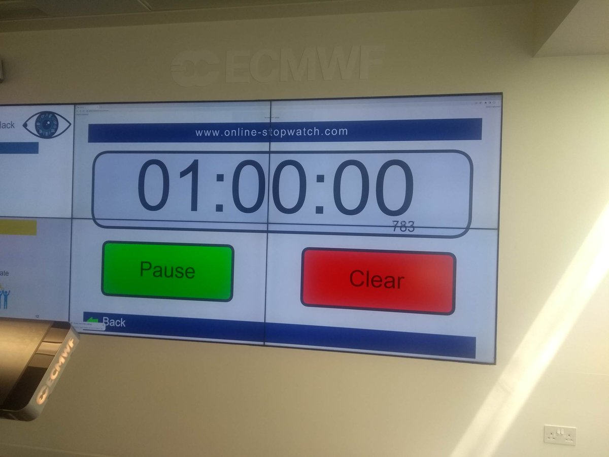 GwynRMatthews's tweet image. 1 HOUR TO GO!!! #VisMetHack @ECMWF is in it&apos;s final hour!