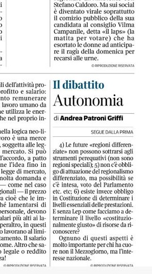 Regionalismo differenziato e unità del Paese
mio articolo #coesione #regioni