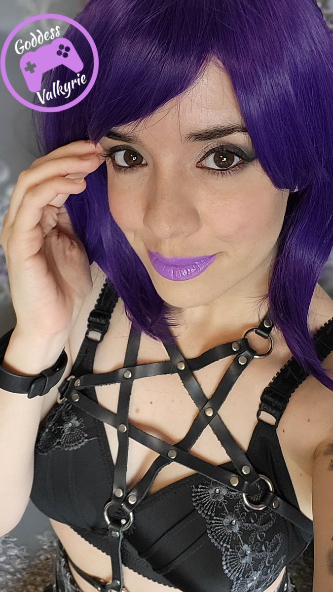 How do u feel about purple hair. #goth #gothic #leather #gamergirl
