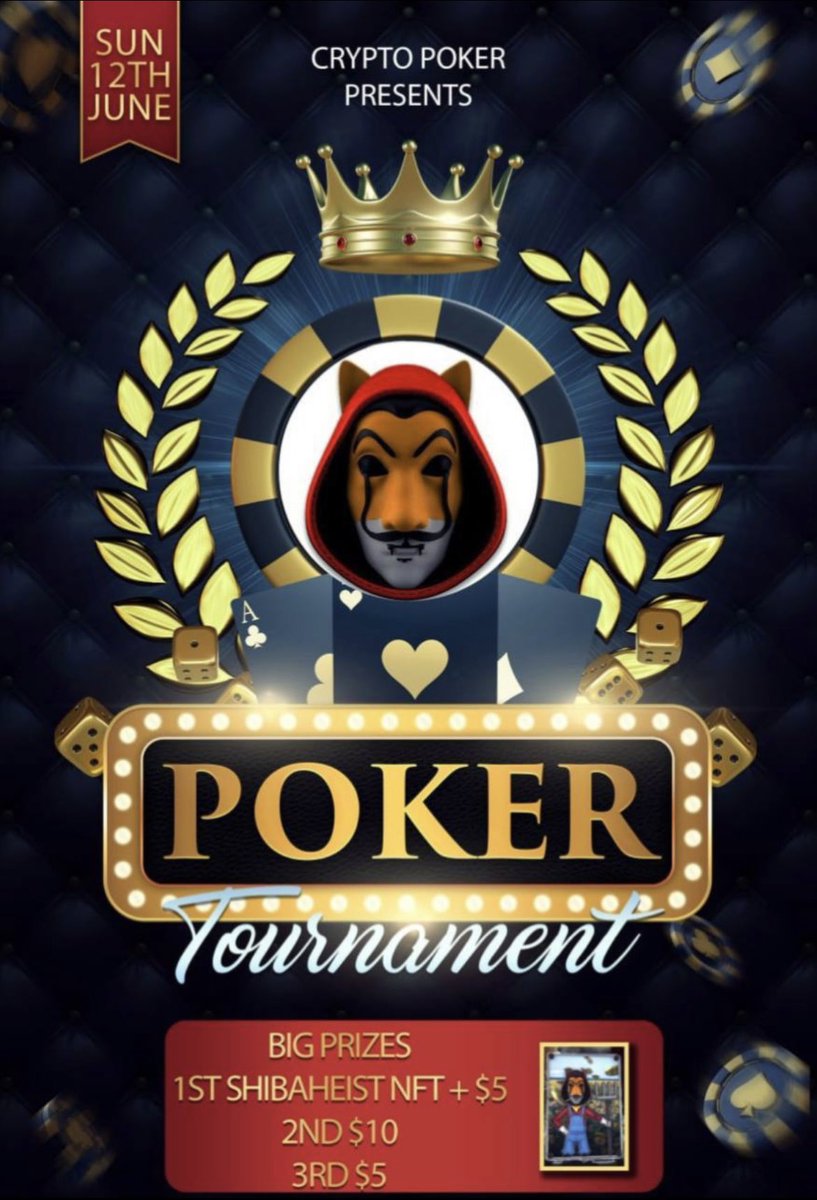 CryptoPokerbnb's tweet photo. 🃏Today’s the day #poker gang🃏 

We have some incredible prizes to give away. Starting with 👇👇

1st @ShibaHeistToken #nft &amp; $5 
2nd $10
3nd $5 
Paid in #bnb  

Love poker ♥️ love #Crypto then you will love #cryptopoker

https://t.co/HxuVPoMfmV

#nftart #NFTGiveaway #BNB 
#NFTs https://t.co/KkvLPb6L7E