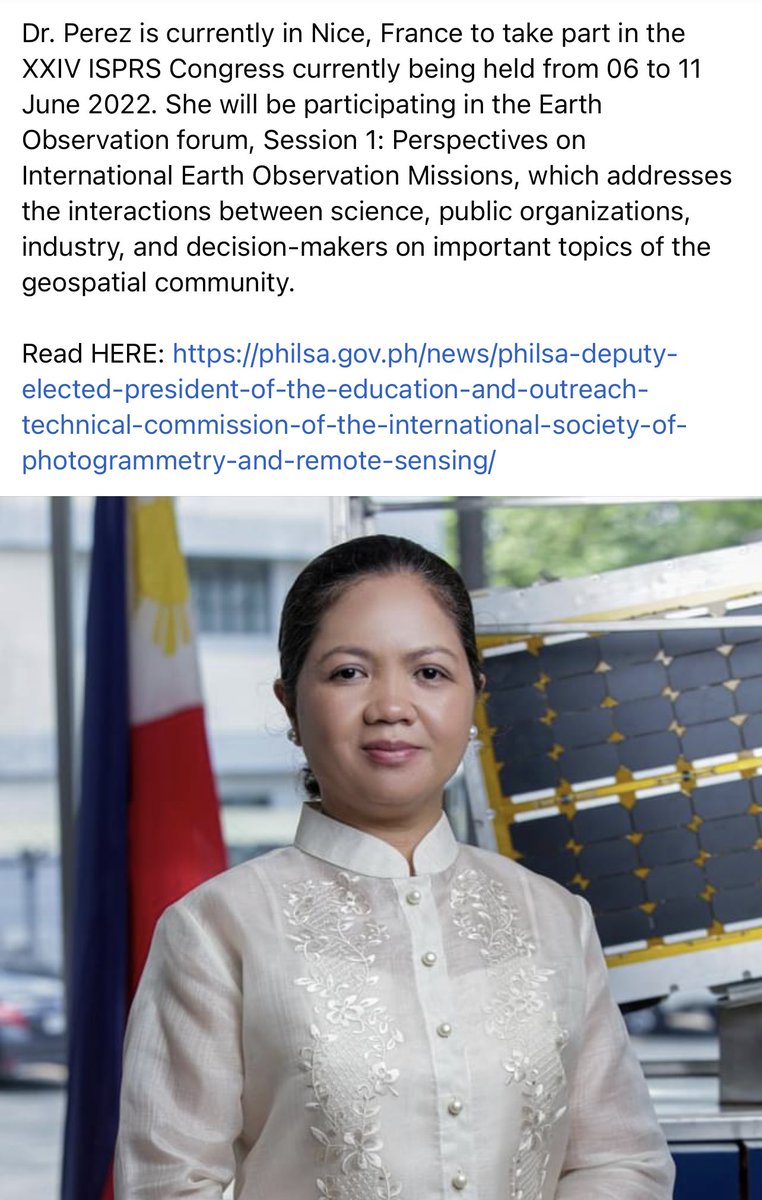 bamaquino's tweet image. This is great news! Another big win for our science community and fellow Filipinos! Congratulations, Dr. Perez! Mabuhay! 🇵🇭

#PHSpaceAgency #PHSpaceAct 

READ: facebook.com/10004430638235…