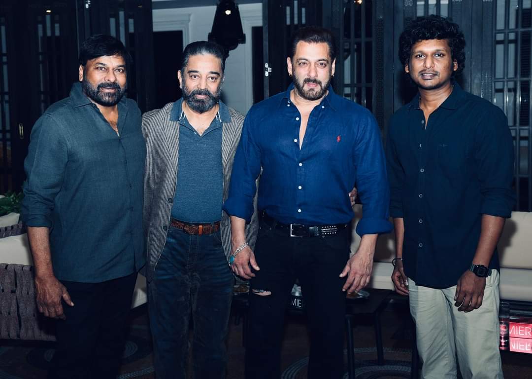 TrendTopicTamil's tweet photo. #Chiranjeevi  #KamalHaasan #SalmanKhan #LokeshKanagaraj #Vikram Success Celebration 🔥🥵 https://t.co/hIiMsmoskX
