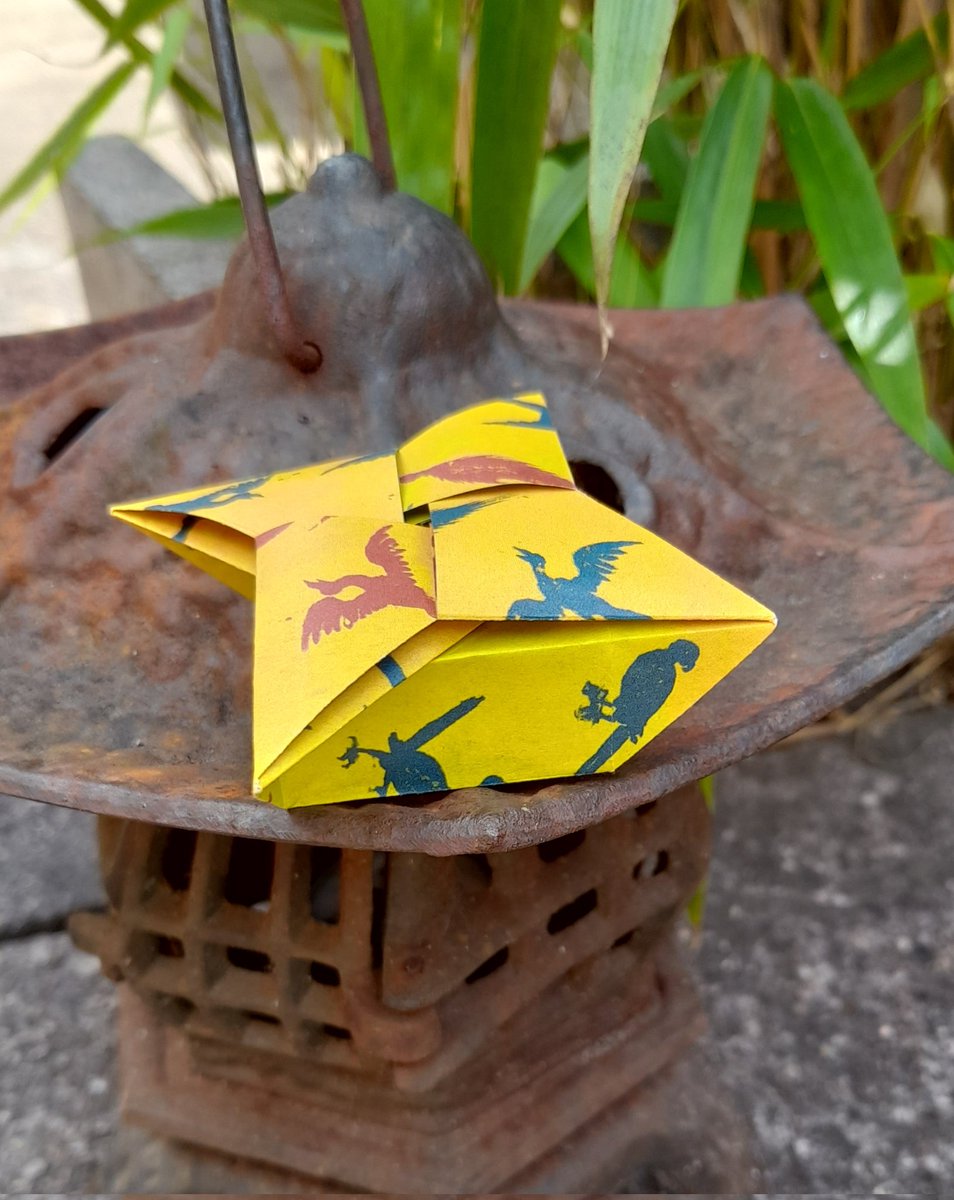 Temple Box (@nickorigami). Folded by me. #origami #buddhistorigami #origamibox <a href="/BritishOrigami/">British Origami Soc</a>