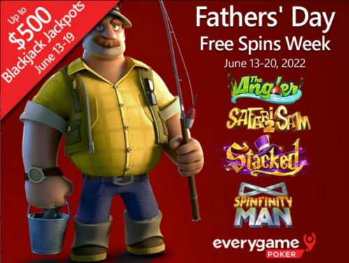 Everygame Poker offering Father’s Day spin special via popular Betsoft online slot games