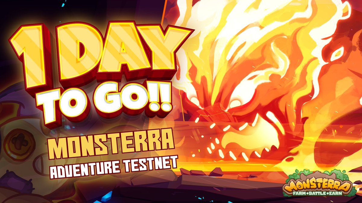 Monsterra_P2E's tweet photo. ⏳1 DAY TO GO: #Monsterra Selective #AdventureTestnet Ends Tomorrow
🎮Play NOW: https://t.co/DVvLyFZTXc
📅Time: June 7th - June 13th
🔜 Speed up to enjoy & draw more strategic tactics before the mass battle arrives.
#nftgame #p2e #battle https://t.co/AmSBCv9TLi