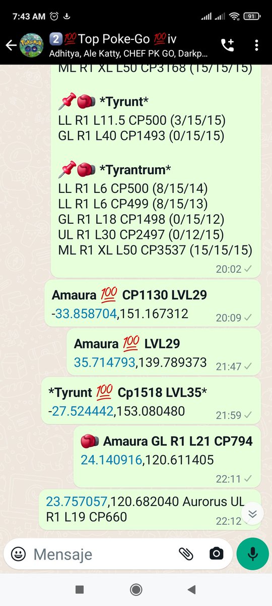 engel_go's tweet photo. 2οΈβ£π― Top Poke-Go π―IV (WhatsApp Engel GO)
https://t.co/t9dvlSzLsm
Just π―iv/PVP coords, quests, #Shinycheck/#CandyHunt for rare PokΓ©mon and News.
SΓ³lo coordenadas π―iv, misiones, #Shinycheck/#CandyHunt para pokemon raros y noticias.
π
±οΈπ
¨ π
£π
¦π
π
£π
£π
π
‘ π
π
π
π
π
π
π
ΎοΈ https://t.co/aBxBSWGKrx