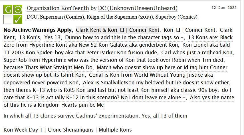 UnknownUnseenU1's tweet photo. Organization KonTeenth by UnknownUnseenUnheard
https://t.co/eYWdh5FzEn
#ConnerKentWeek2022 #KonElWeek2022
#ConnerKent #Superboy #KonEl https://t.co/hVn8Dy1Twu