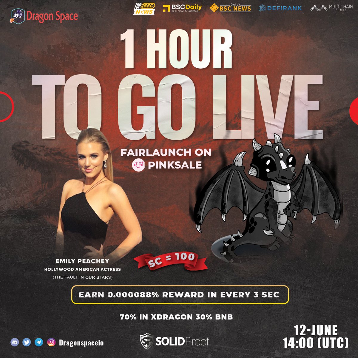 Dragonspace.io, first game with dual rebase utility!

Free NFTs for first 100 contributors 

✅Reward in every 3 Sec
✅Play to earn
✅NFTs marketplace
✅Audit: SolidProof
✅APY 934.4%

Join: pinksale.finance/launchpad/0xaa…

#Dragonspace #GameFi #Gaming #NFTs #xDragon #BSC #BNB