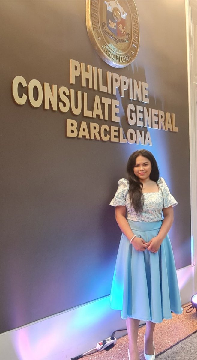 SpainEbc's tweet photo. EBC Barcelona Bureau Correspondent Beverly Madrid at the celebration of the Philippine Independence Day at the Philippine Consulate General in Barcelona, Spain. https://t.co/yoimIRCWuG