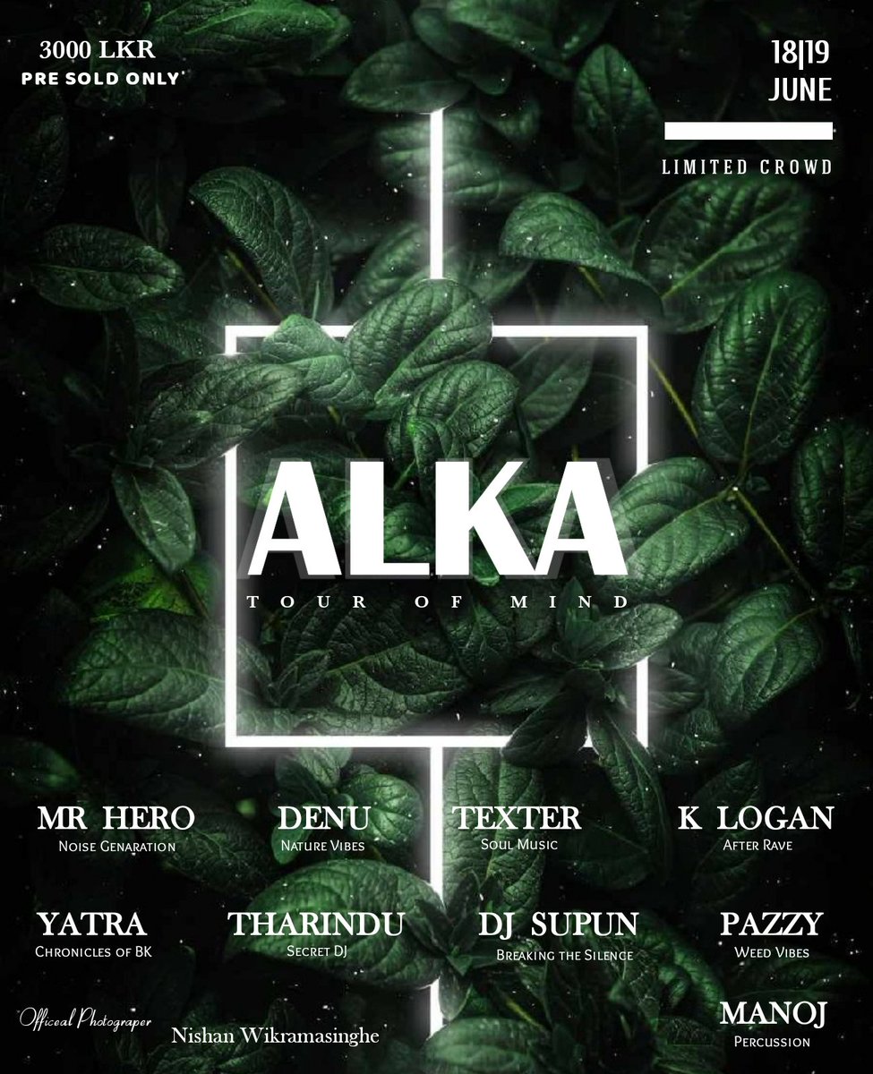 kloganofficial's tweet photo. Next event on 06.18
Catch me live on ALKA - Tour of Mind🇱🇰 with more great artists
#progressivehouse #melodictechno #event #srilanka https://t.co/rvKAzgC6wI